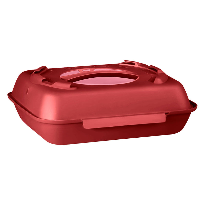 (20 pièces) Boîtes menu - 600ml - divisé - rouge Framboise/Rose ancien.