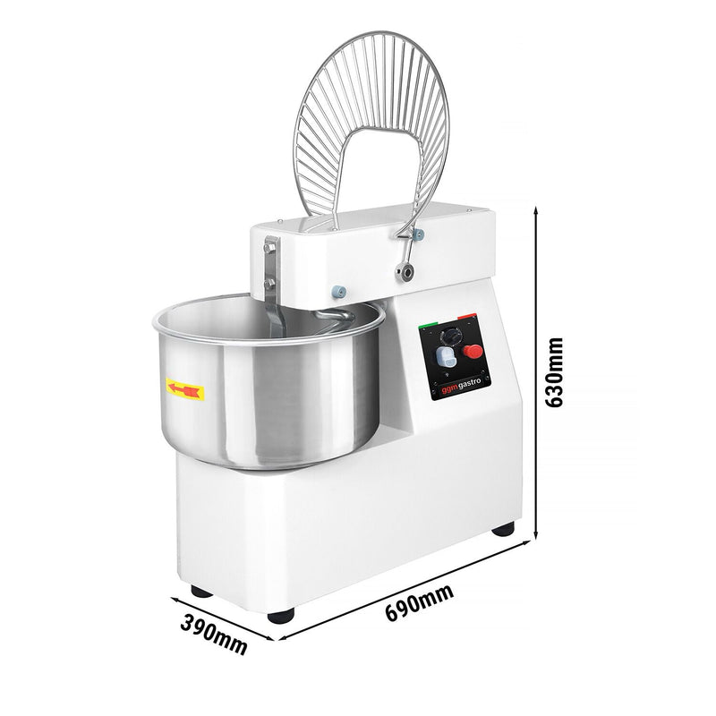 Pétrin à pâte - 22 litres / 18 kg - avec cuve fixe - fonction minuterie.
