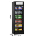 Réfrigérateur à boissons - 347 litres - avec 1 porte en verre et écran publicitaire