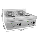 Friteuse électrique double - 10+10 litres - 18 kW.