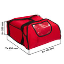 Sac à pizza / Sac isolant - pour 5 boîtes à pizza 43x43cm - Rouge.