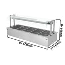 Bain-marie encastrable - 1,8m - 5x GN 1/1 - avec protection hygiénique en verre.