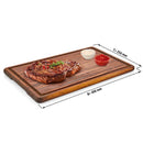 (6 pièces) Plaque à steak - bois d'iroko - 400x250mm.