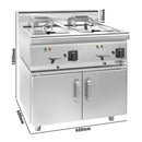 Friteuse électrique double - 10+10 litres - 18 kW - incl. soubassement avec 2 portes.