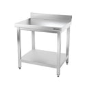 Table de travail en inox PREMIUM - 1000x700mm - avec fond de base & rebord.