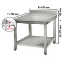 Table de travail en inox ECO - 800x700mm - avec fond de base & rebord.