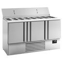 Saladette Premium PLUS - 1460mm - 3 portes - Entrée pour bacs GN.