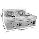 Friteuse électrique double - 10+10 litres - 18 kW.