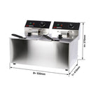 Friteuse électrique double - 8+8 litres - 6,5 kW.