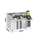 Table réfrigérée pour bar & boissons - 1200x600mm - 150 litres - avec 2 portes & étagères.