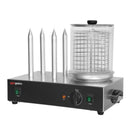 Vapeur à hot-dogs / Réchauffeur de saucisses - 1,1 kW - avec 4 piques chauffants pour petits pains.