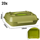 (20 pièces) Boîtes menu - 600ml - non divisé - Vert olive/Vert clair.