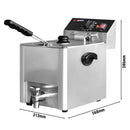 Friteuse électrique - 8 litres - 3,25 kW - avec robinet de vidange.