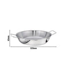 Poêle à paella en acier inoxydable - Ø 320 mm - Hauteur : 65 mm.
