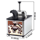 Hot Fudge saucer avec pompe et bec verseur chauffant.