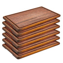 (6 pièces) Plaque à steak - bois d'iroko - 400x250mm.