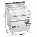 Poêle à gaz basculante - 80 litres - 20 kW.