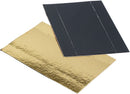 PAQUET DE 200 FONDS À PART DE GÂTEAU EN CARTON MÉTALLISÉ DESSUS OR DESSOUS NOIR À BORDS PLIABLES RECTANGULAIRES 100X45X15 MM.