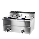 Friteuse électrique double - 8+8 litres - 6,5 kW - avec robinet de vidange.