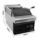 Grill à gaz en pierre de lave - 7 kW - Grille inclinable.