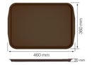 Plateau de cantine 360x460mm - Marron.