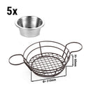 (5 pièces) Panier pour fingerfood avec diptasses - Ø 21 cm