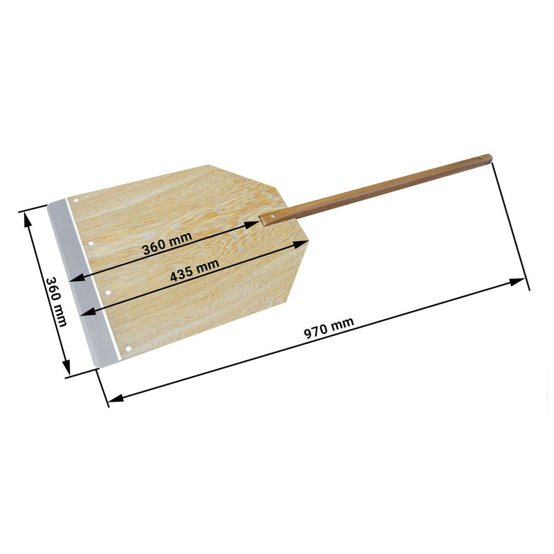 Pellete à pizza en bois - 435 x 360 mm.