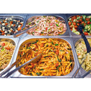 Bain-marie encastrable - 1,5m - 4x GN 1/1 - avec pare-haleine en verre.