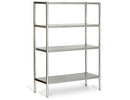 Etagère en inox ECO - 1600x490mm - avec 4 étagères (RÉGLABLE)