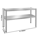 Étagère à poser PREMIUM - 1400x370mm - avec 2 étages de 0,7 m de haut