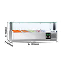Vitrine réfrigérée PREMIUM avec lumière LED - 1200x395mm - 3x GN 1/3 + 1x GN 1/2.