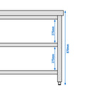 Table de travail en inox PREMIUM - 1000x600mm - avec tablette de base & intermédiaire