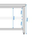 Table de travail en inox PREMIUM - 1500x800mm - avec fond de base sans rebord
