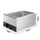 Bain-Marie électrique - 1,2 kW - pour GN 1/1 avec hauteur de 150 mm - avec robinet de vidange.