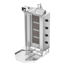 Gril à gaz pour gyros / döner - 4 bruleurs - max. 60 kg - incluant 2 pare-étincelles et 2 portes battantes.