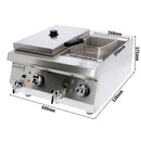 Double friteuse - 600mm - 13+13 litres - 9 kW - avec robinet de vidange