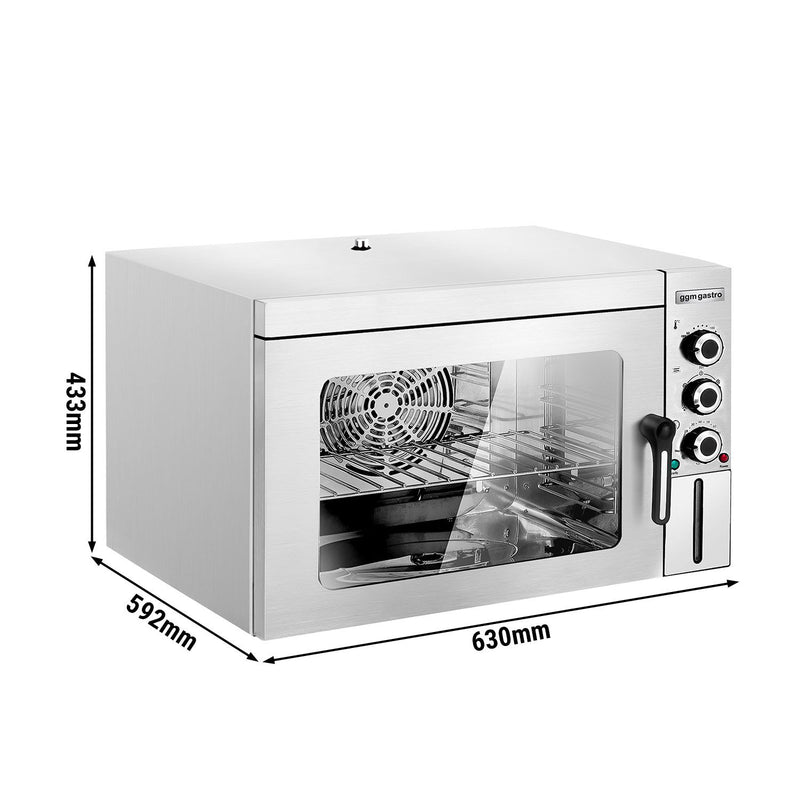 Four à air chaud KOMPAKT - avec fonction vapeur - 30 litres - inox - incl. 1 grill & 1 plaque 353x327mm.