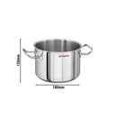 Marmite à viande - Ø 180 mm - Hauteur : 120 mm - Acier inoxydable - Convient pour induction.
