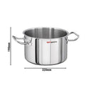 Marmite à viande - Ø 320 mm - Hauteur : 190 mm - Acier inoxydable - Convient pour induction.