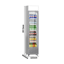 Réfrigérateur à boissons - 145 litres - design sans cadre - avec 1 porte en verre et écran publicitaire.