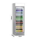Réfrigérateur à boissons - 345 litres - design sans cadre - avec 1 porte en verre et écran publicitaire.