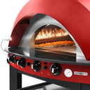 Four à pizza à gaz - Rouge - 9x 25cm - Manuel - Support inclus