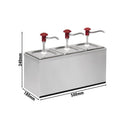 Distributeur de sauce - 3x 2 litres - support inox inclus