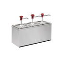 Distributeur de sauce - 3x 2 litres - support inox inclus