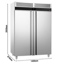 Réfrigérateur en acier inoxydable PREMIUM - GN 2/1 - 1400 litres - avec 2 portes.