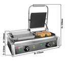 Grill de contact - 4,4 kW - Rainuré en haut et en bas - Surface de cuisson : 475x230mm.