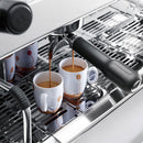 Machine à café à porte-filtre - 2 groupes - Système de pré-filtration inclus - Acier inoxydable.