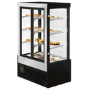 Vitrine à gâteaux - 1200mm - Double vitrage - avec éclairage LED, 3 étagères et façade miroir - Noir