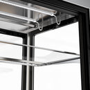Vitrine à gâteaux - 1500mm - Double vitrage - avec éclairage LED, 3 étagères et façade miroir - Noir