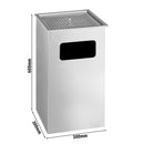 Poubelle avec cendrier - acier inox.